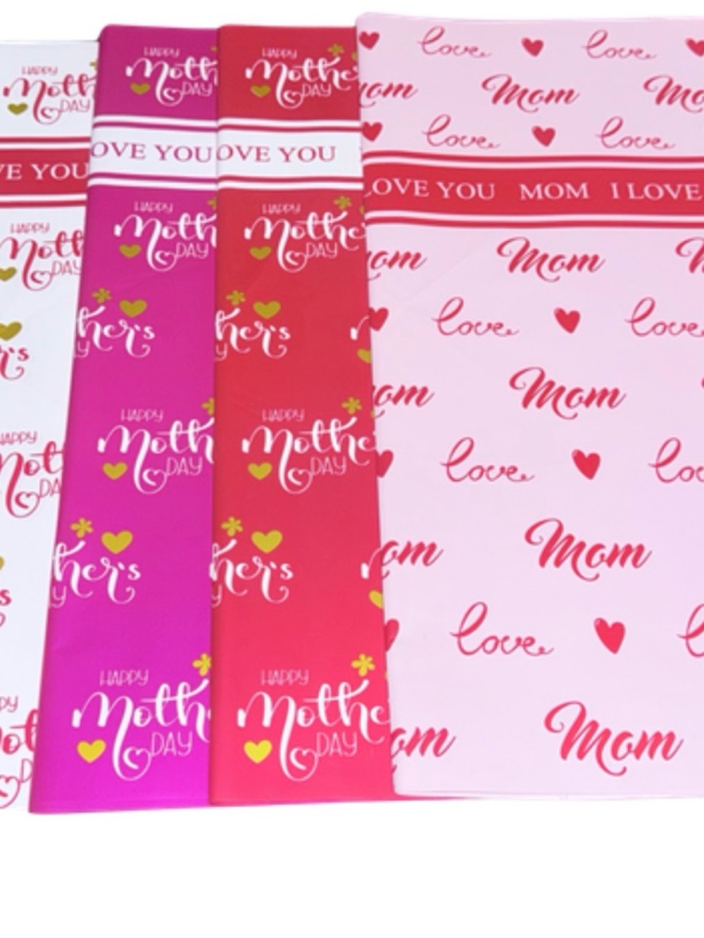 Mother’s Day Floral Wrapping Paper 20 Sheets 4 Designs 22x22” Bouquet Gift Wrap